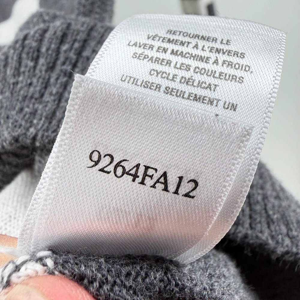 Aeropostale Womens Grey White Striped V-Neck Cotton Blend Sweater 9264FA12 M - Picture 5 of 8